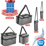 Kamp Piknik Termal Soğutucu Yalıtımlı Buzluk Termos Çanta 5’li Set - 960 Gri